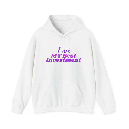 "I Am MY Best Investment" Hoodie - Unisex Heavy Blend Sweatshirt, Inspirational Gift, Positive Vibes, Relaxed Fit, Cozy Wear