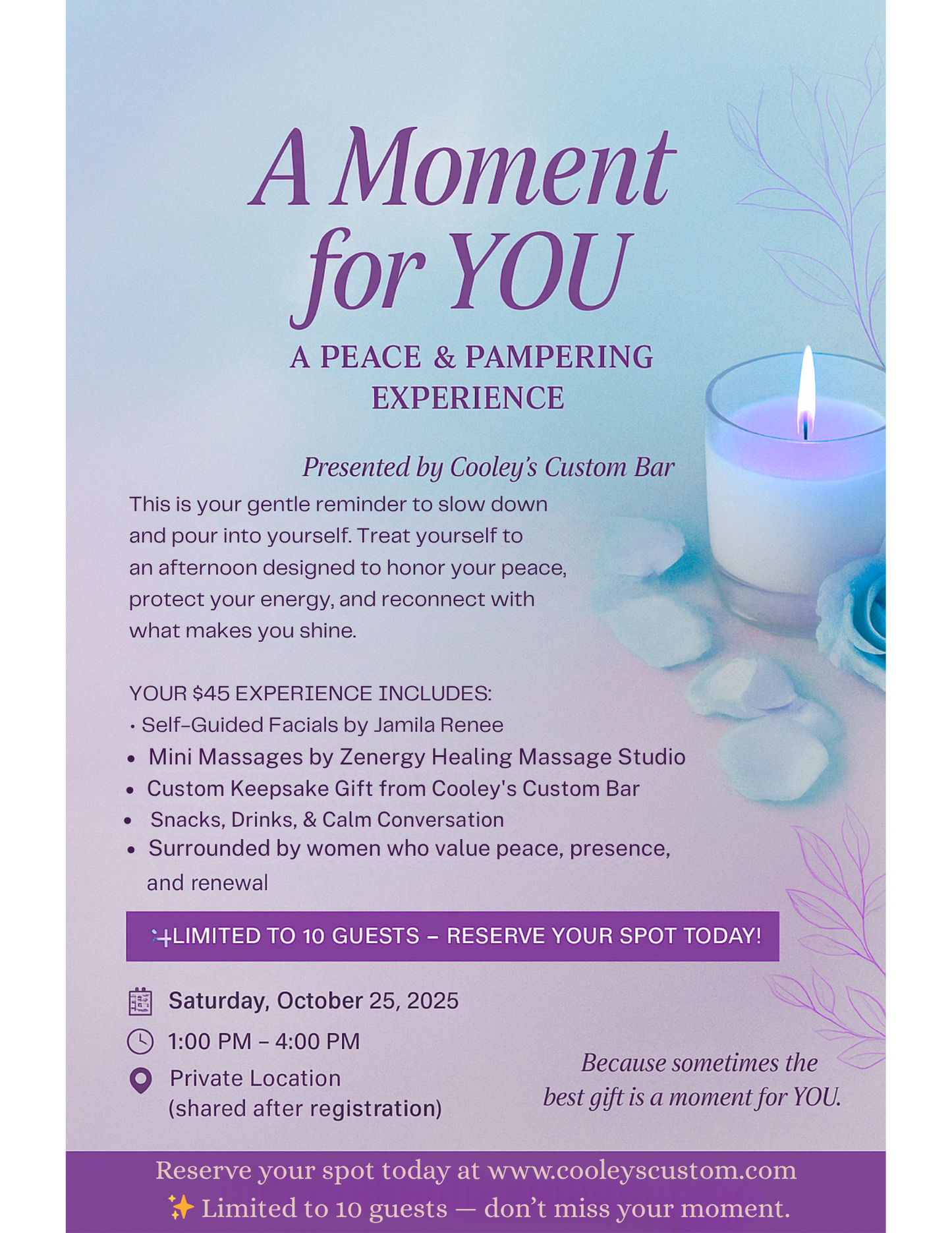 A Moment for You — A Peace & Pampering Experience