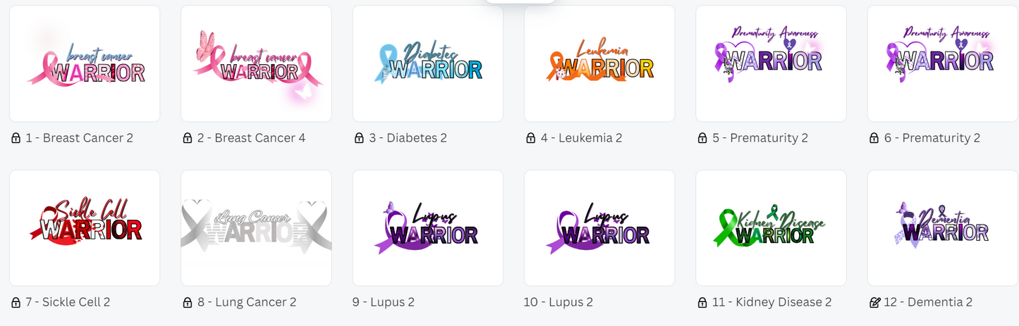 DIGITAL OR CUSTOM PRODUCT- Awareness 53 Design Bundle (Words Only)