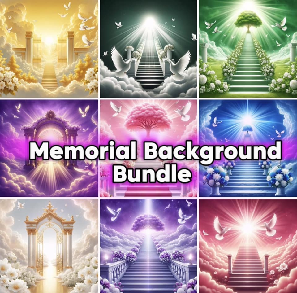 DIGITAL OR CUSTOM PRODUCT- Memorial Backgrounds Digital Download